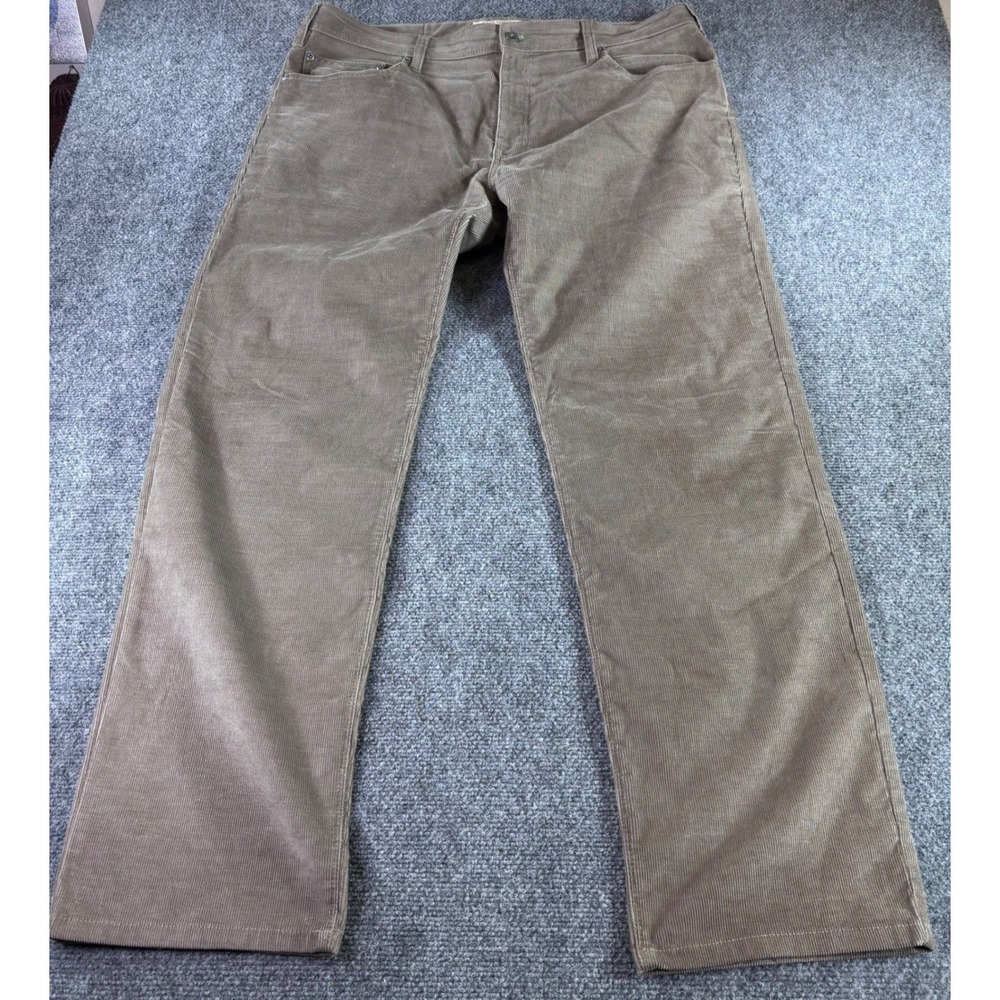 Orvis Corduroy Pants Mens 38x32 Taupe Brown Five Pocket Stretch Straight Leg
